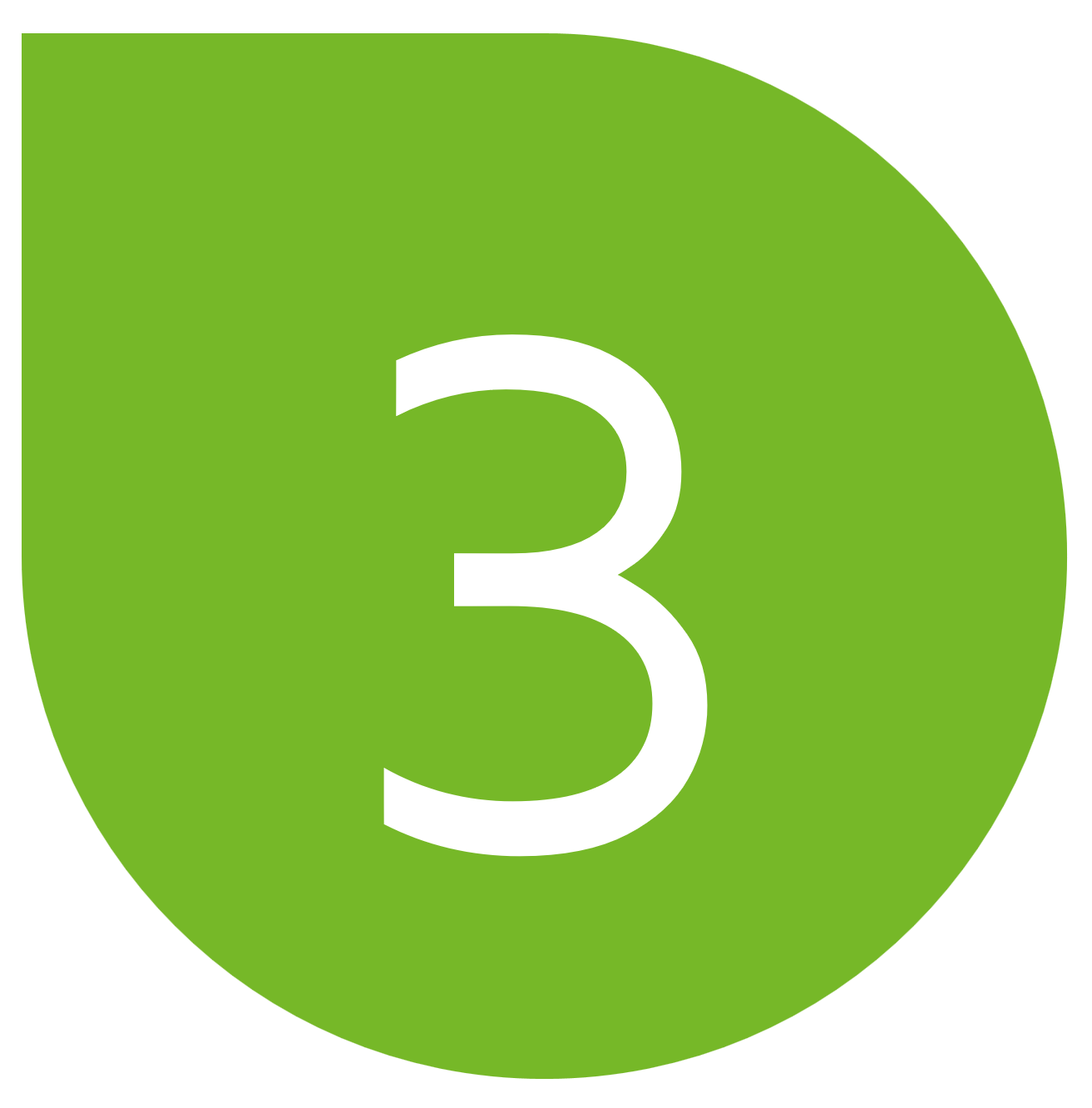 Designelement mit der Zahl 3