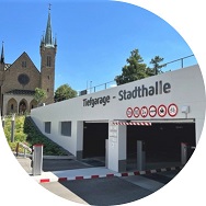 Die Tiefgarage Stadthalle in Hechingen.