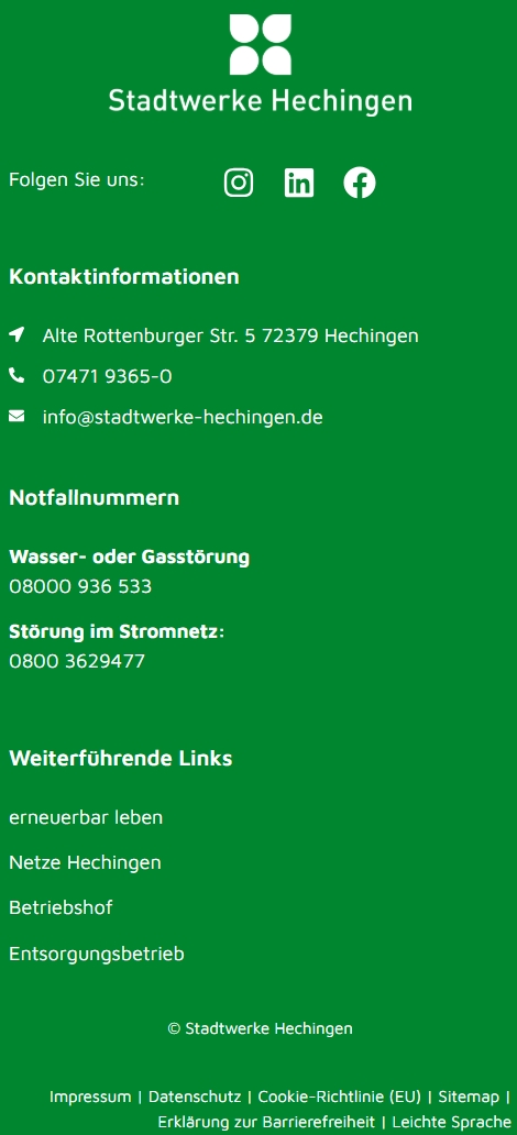 Handy Footer Bereich